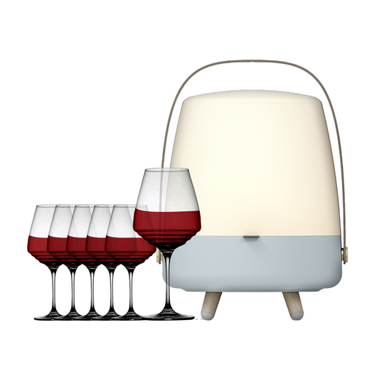 Tune into Sips Bundle (Sky Blue/Aged Red Wine Glass/6)