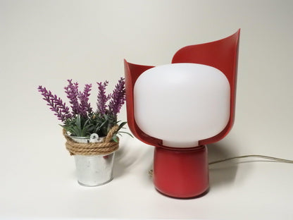 red table lamp